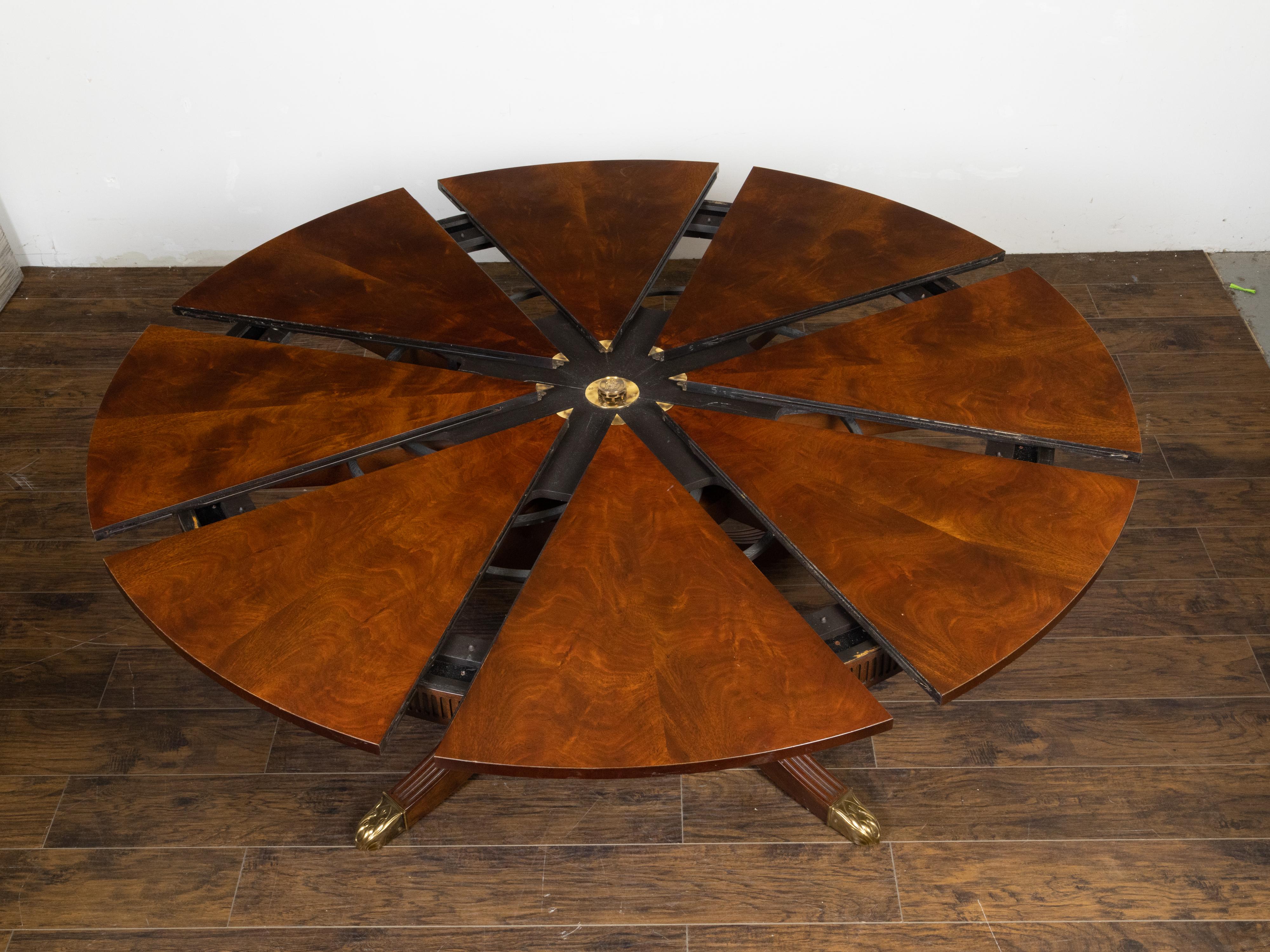 Gilt The Capstan, Baker Furniture Vintage Mahogany Dining Table with Extending Top