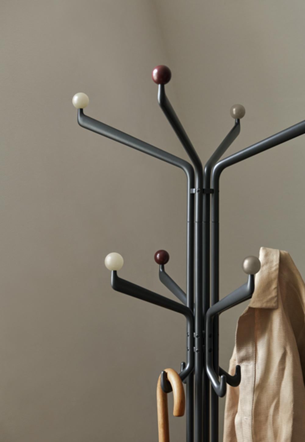Lacquered Capture SC77 Coat Stand, Graphite & Coloured, by Space Copenhagen for &Tradition For Sale