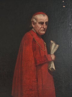"The Cardinal", oil on canvas by Nicolo Barbino, Italy 19th Century