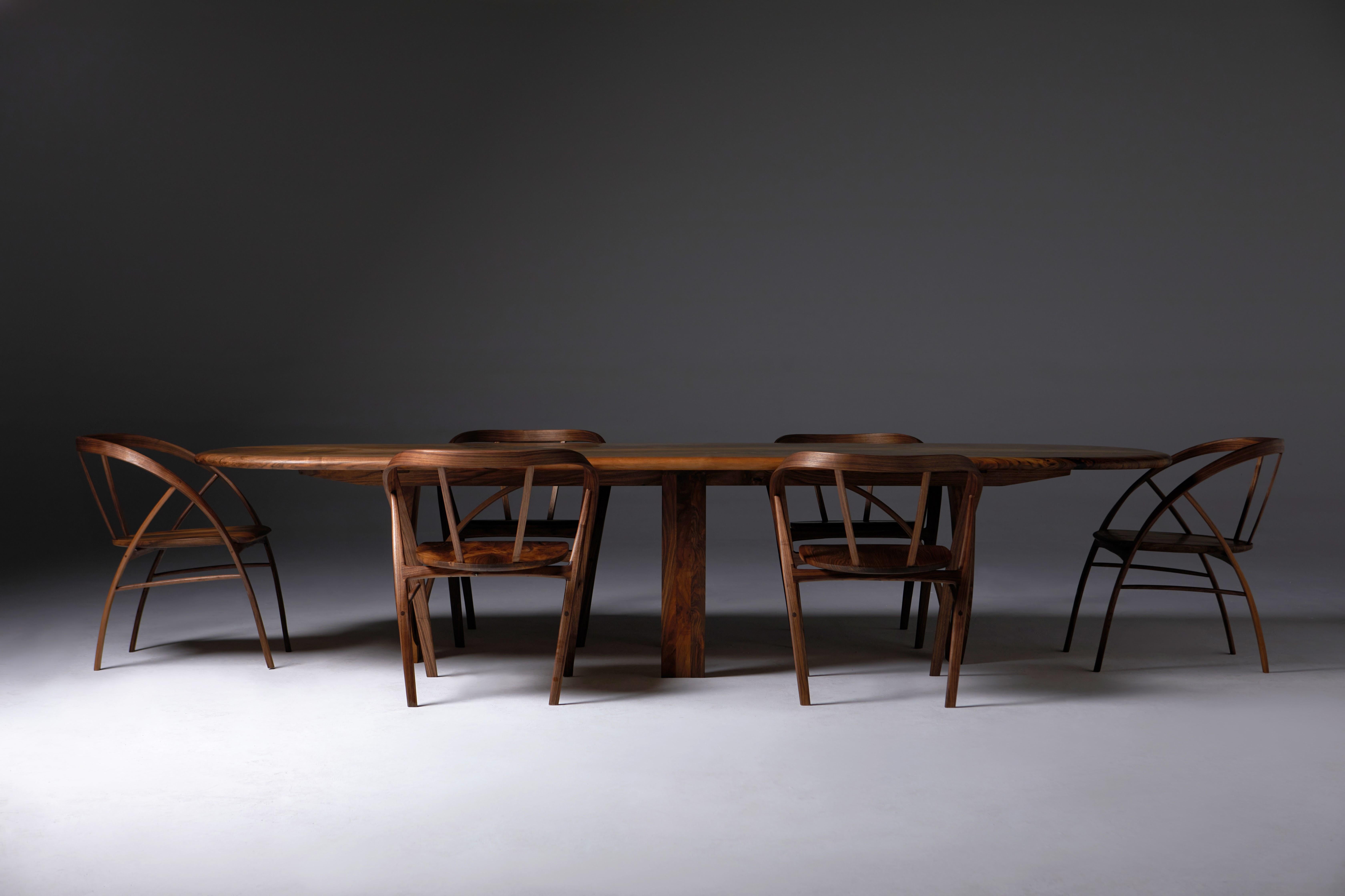 Contemporary Six Carol Chairs in Bent Wood Walnut by Jonathan Field.  For Sale