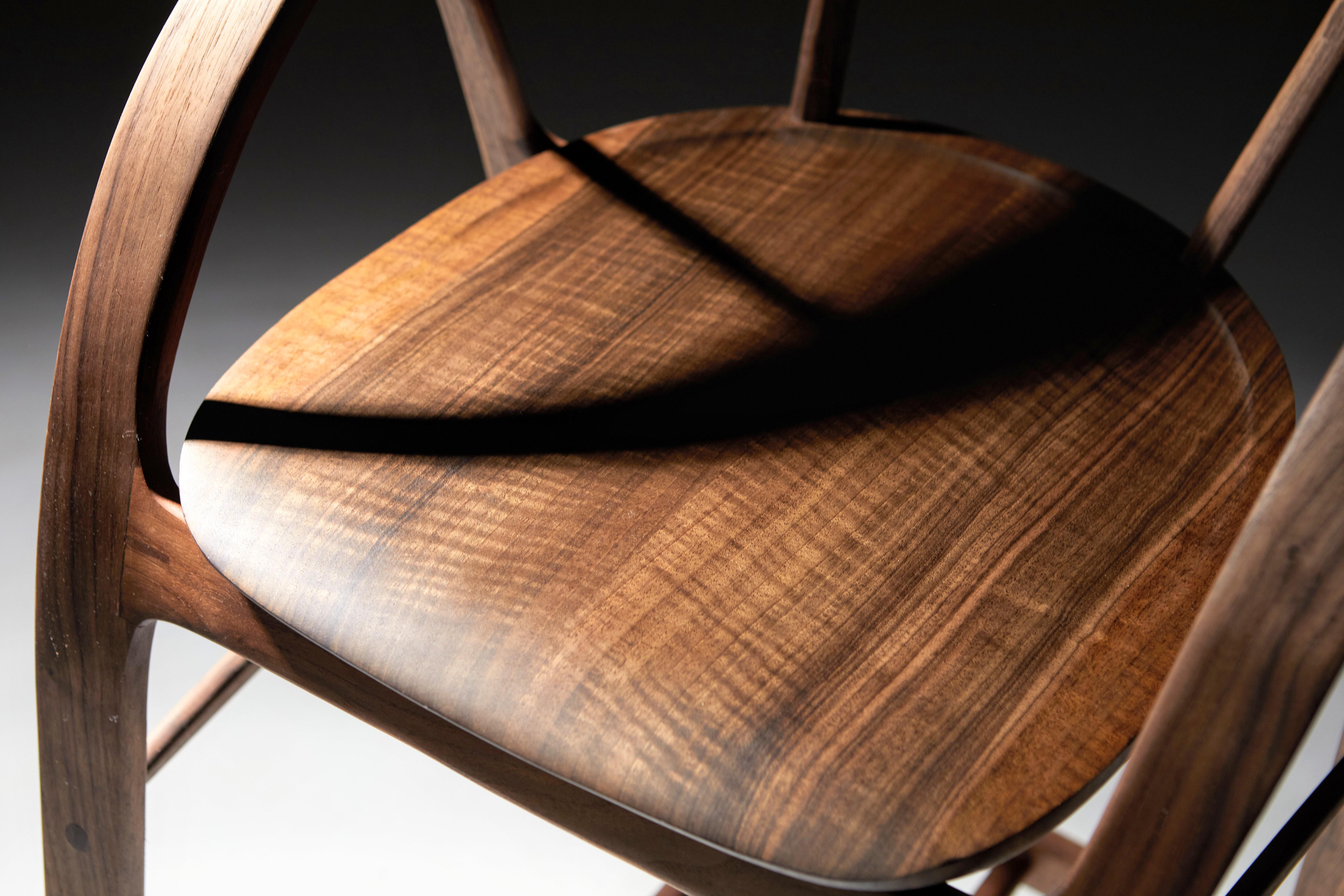 Contemporary Carol Stool in Bent Walnut by Jonathan Field For Sale