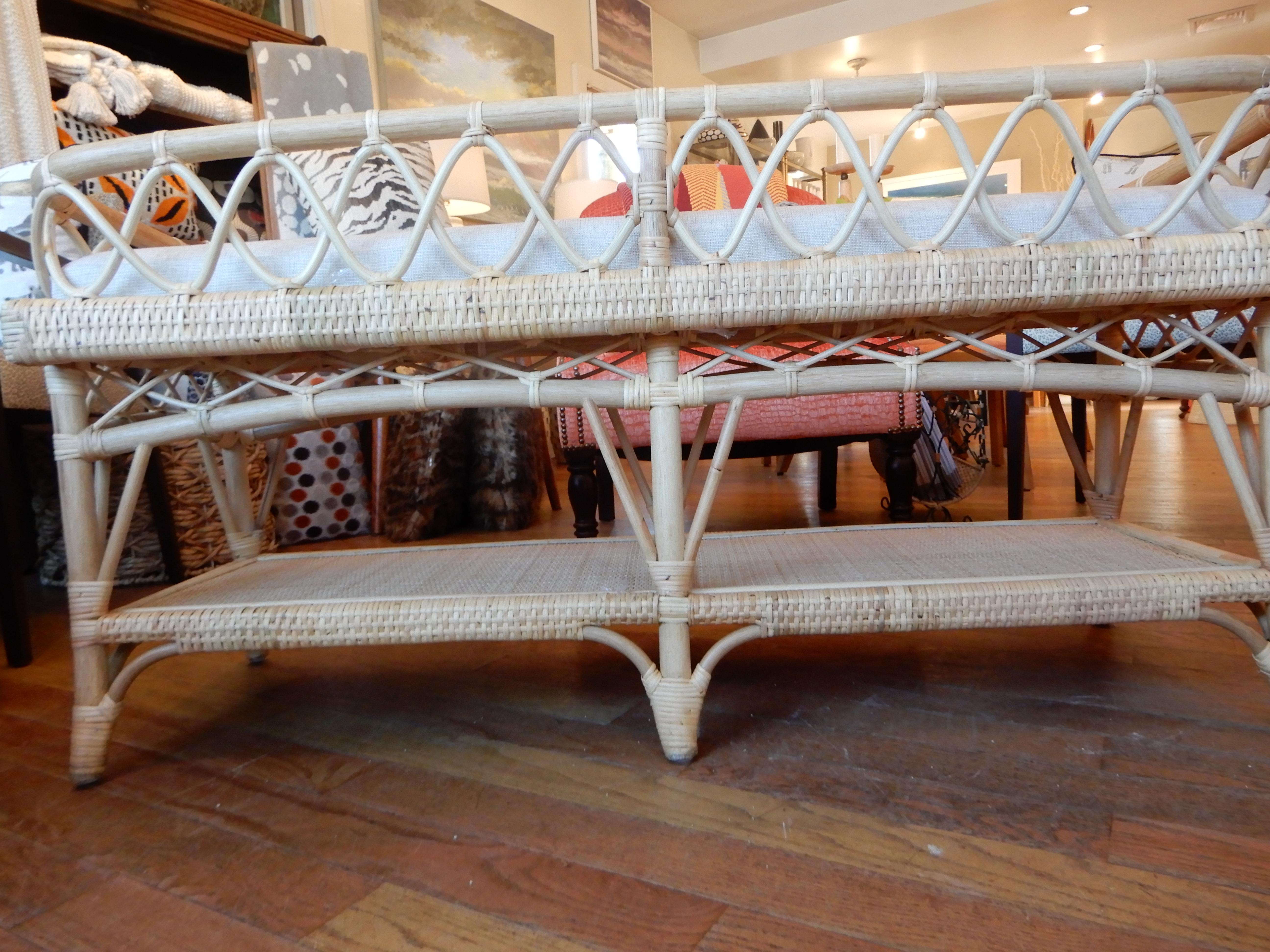 Carolina Bamboo & Cane Bench In New Condition For Sale In Bellport, NY