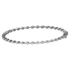 The Caroline Marquise Bracelet tennis en or blanc 14 carats et diamants