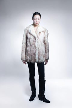 The "Carrie Bradshaw" Long-Haired Goat Fur Coat - White with Pink Tips