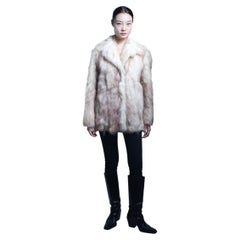 The "Carrie Bradshaw" Long-Haired Goat Fur Coat - White with Pink Tips