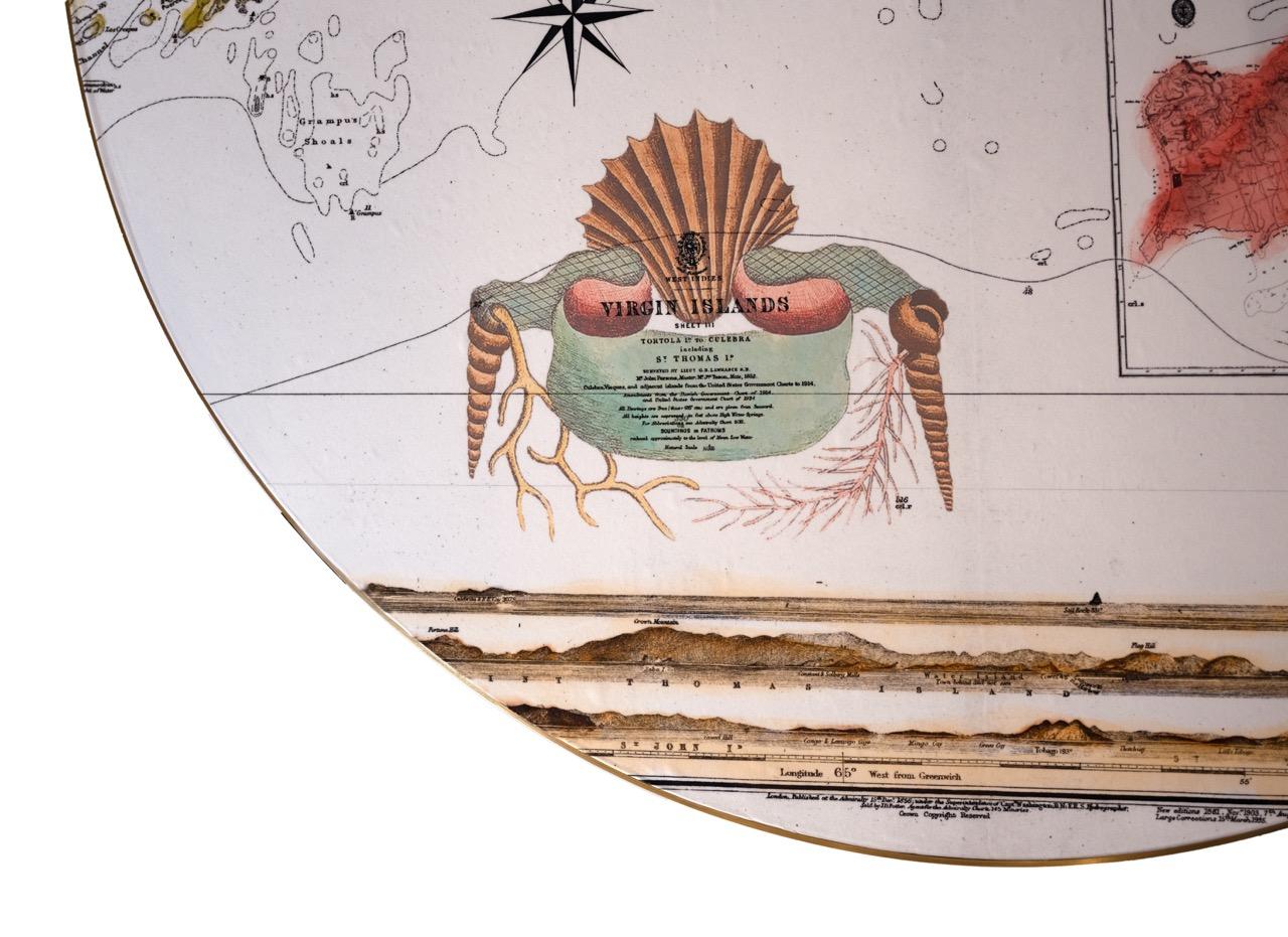 The Cartografico Card Table by David Duncan Studio In New Condition For Sale In New York, NY