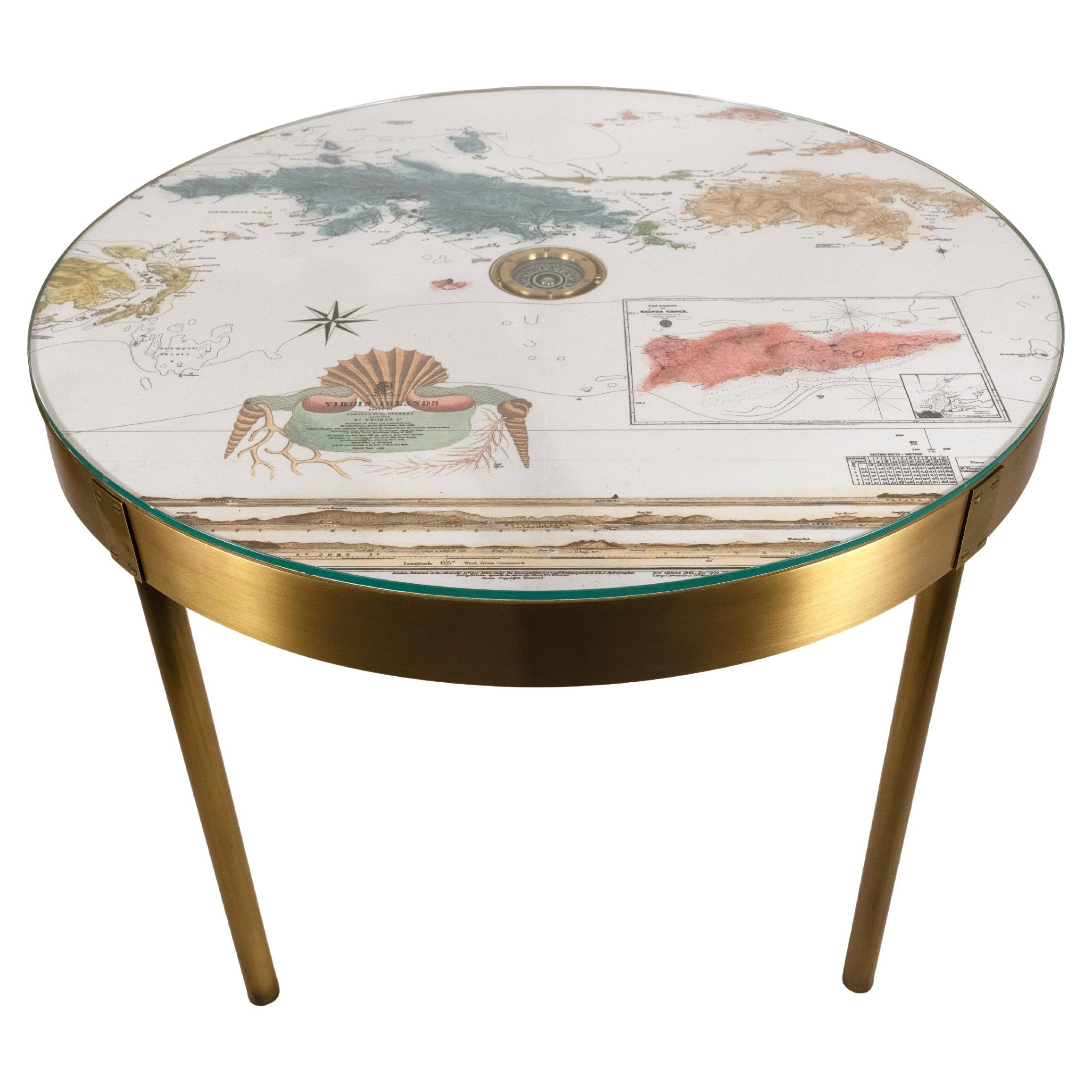 The Cartografico Card Table by David Duncan Studio For Sale