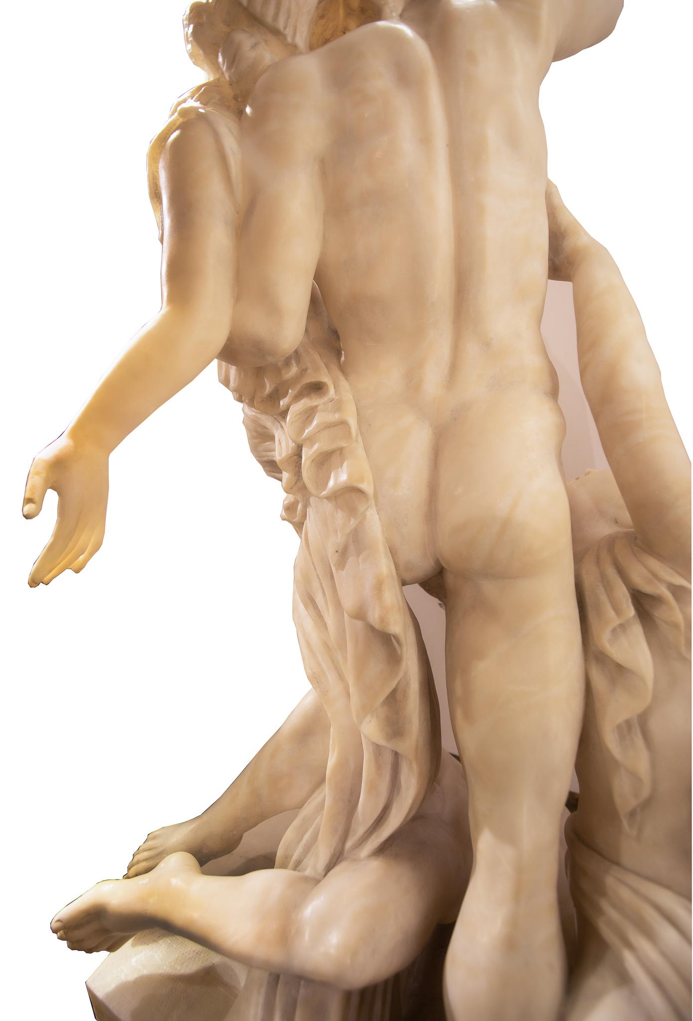 The carved alabaster sculpture depicts 