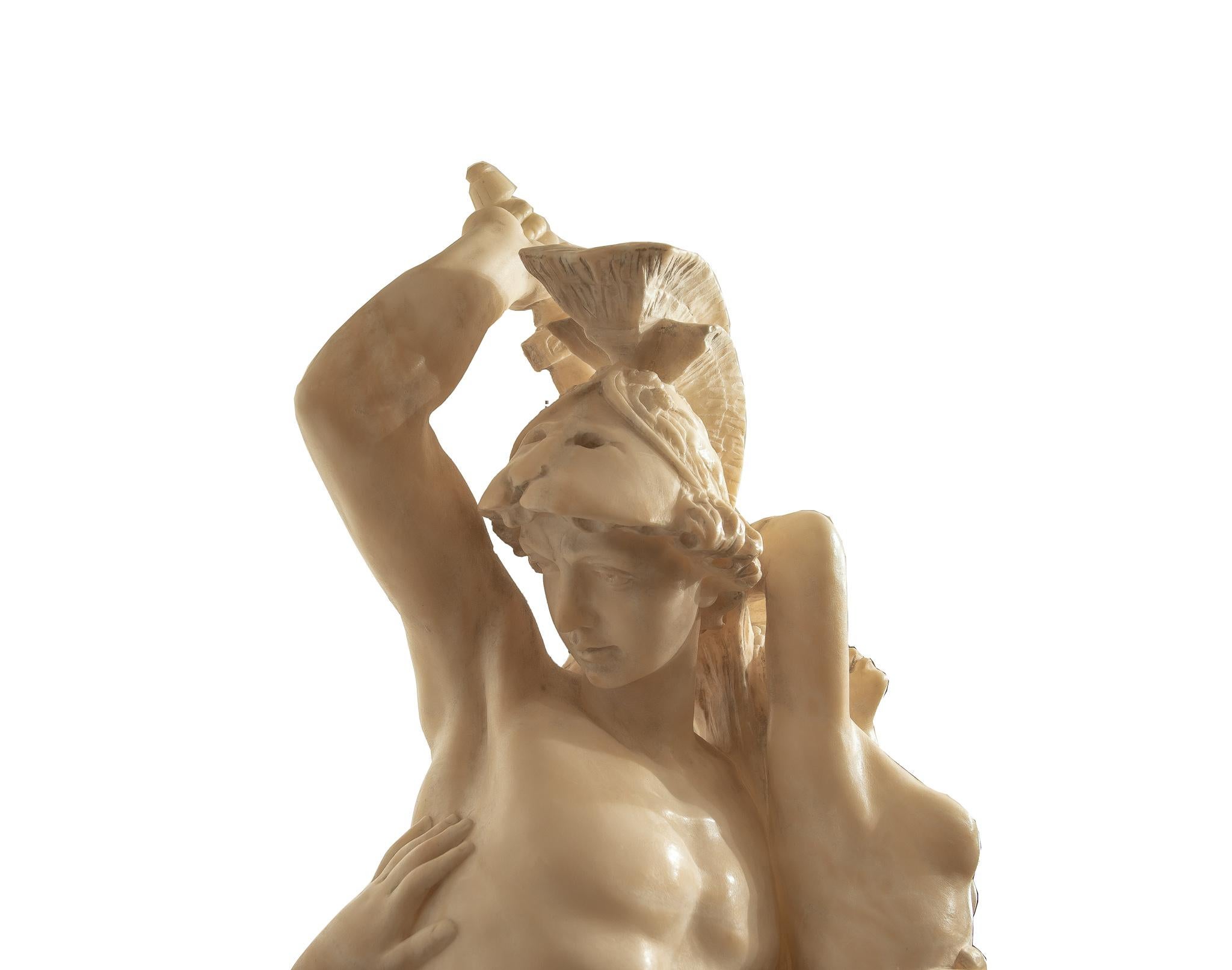 Neoclassical Carved Alabaster Sculpture Depicting 