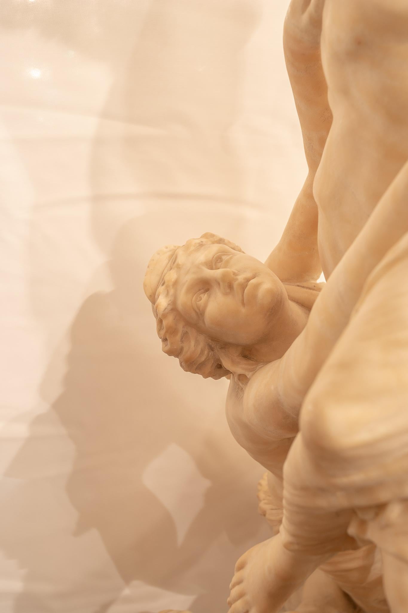 Italian Carved Alabaster Sculpture Depicting 