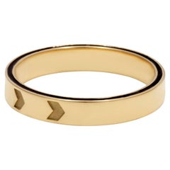 An 18k Solid Yellow Gold Ring with Black Enamel Piping