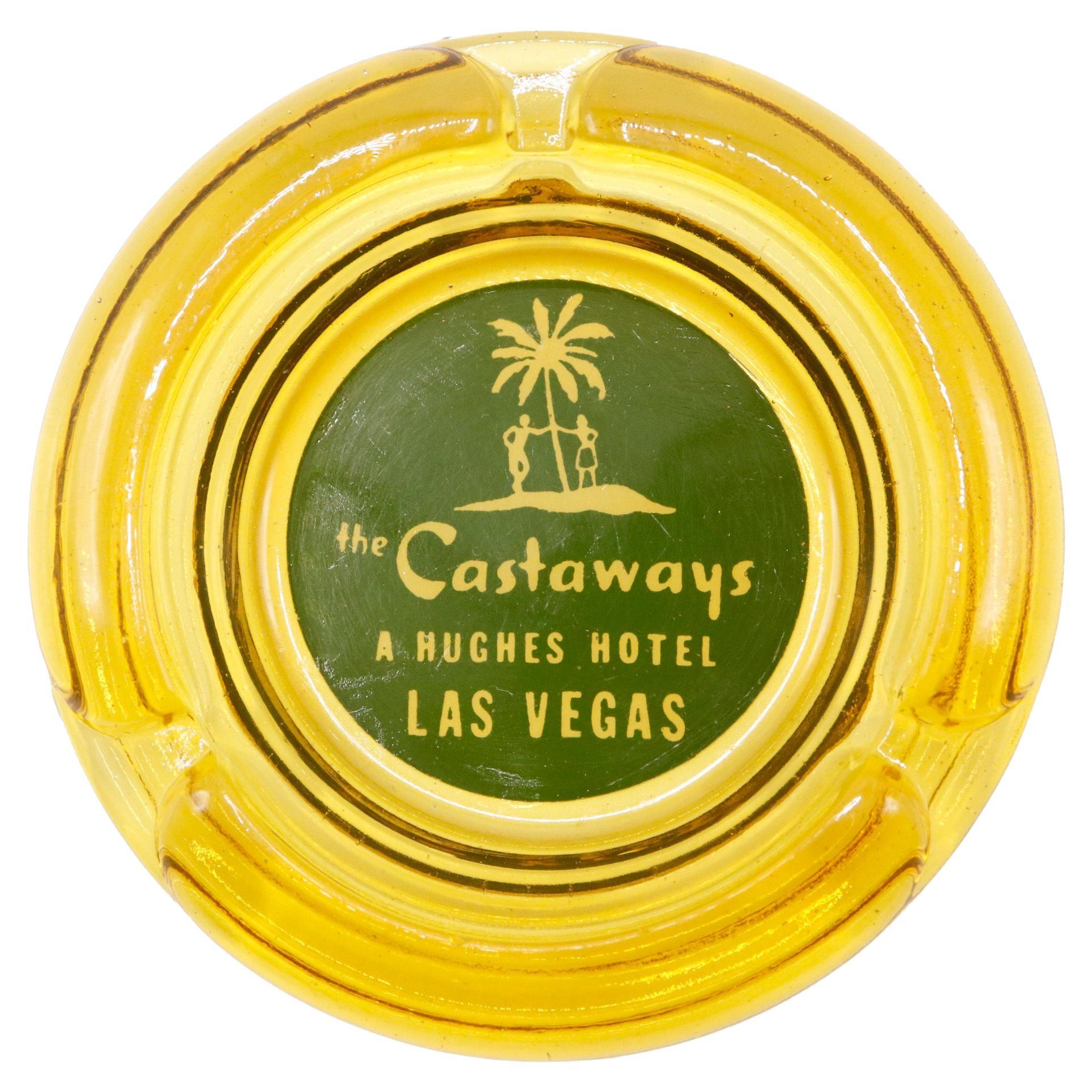The Castaways Hotel Yellow Glass Ashtray For Sale