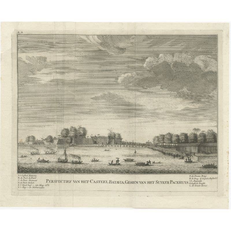 The Castle of Batavia (Jakarta) in the Dutch East Indies (Indonesia), 1726