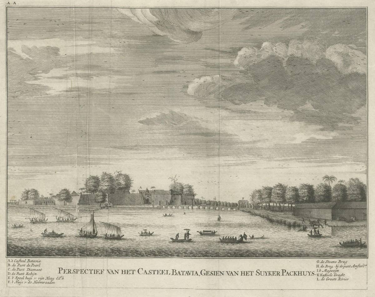 The Castle of Batavia (Jakarta) in the Dutch East Indies (Indonesia), 1726