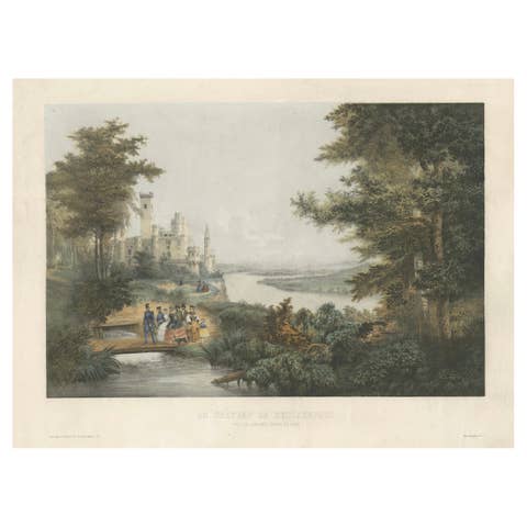 The Castle of Stolzenfels on the Rhine, Large Chromolithograph, 1840