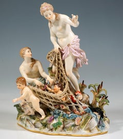 Der Fang des Triton, Große mythologische Meissener Gruppe, J.J. Kändler, um 1860