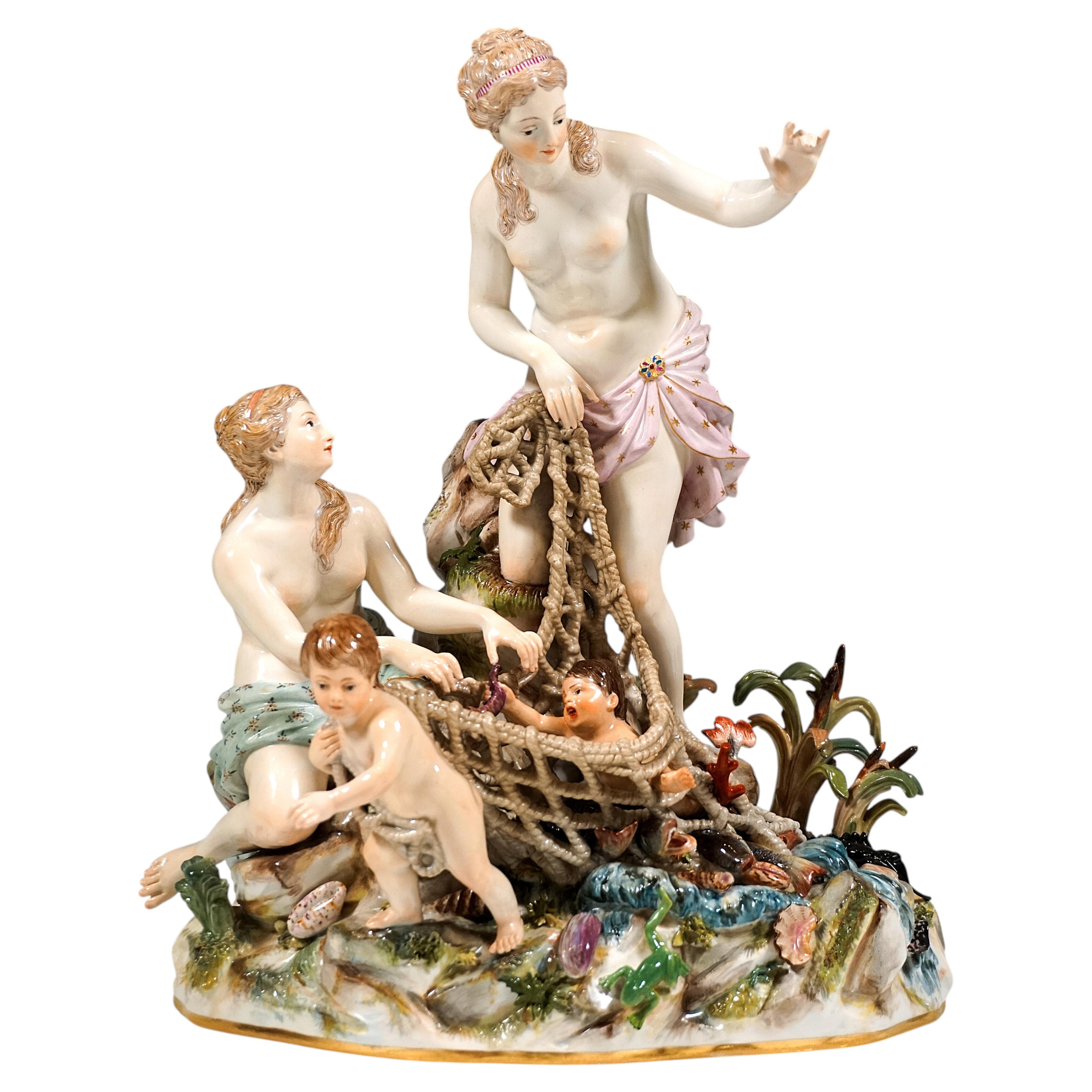 The Catch Of The Triton, Large Mythological Meissen Group, J.J.