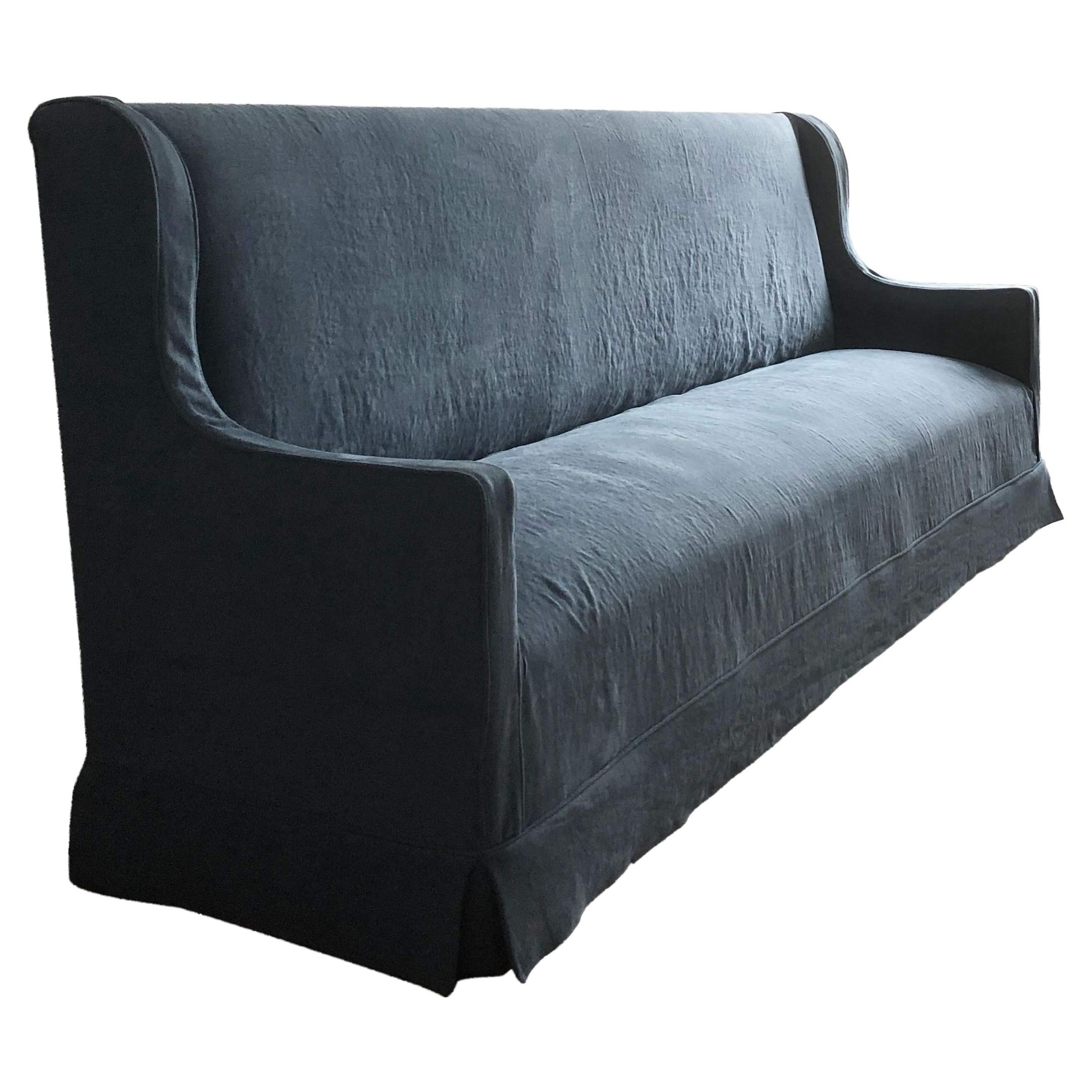 The Cavendish, Bespoke Handmade Belgian Linen Sofa For Sale