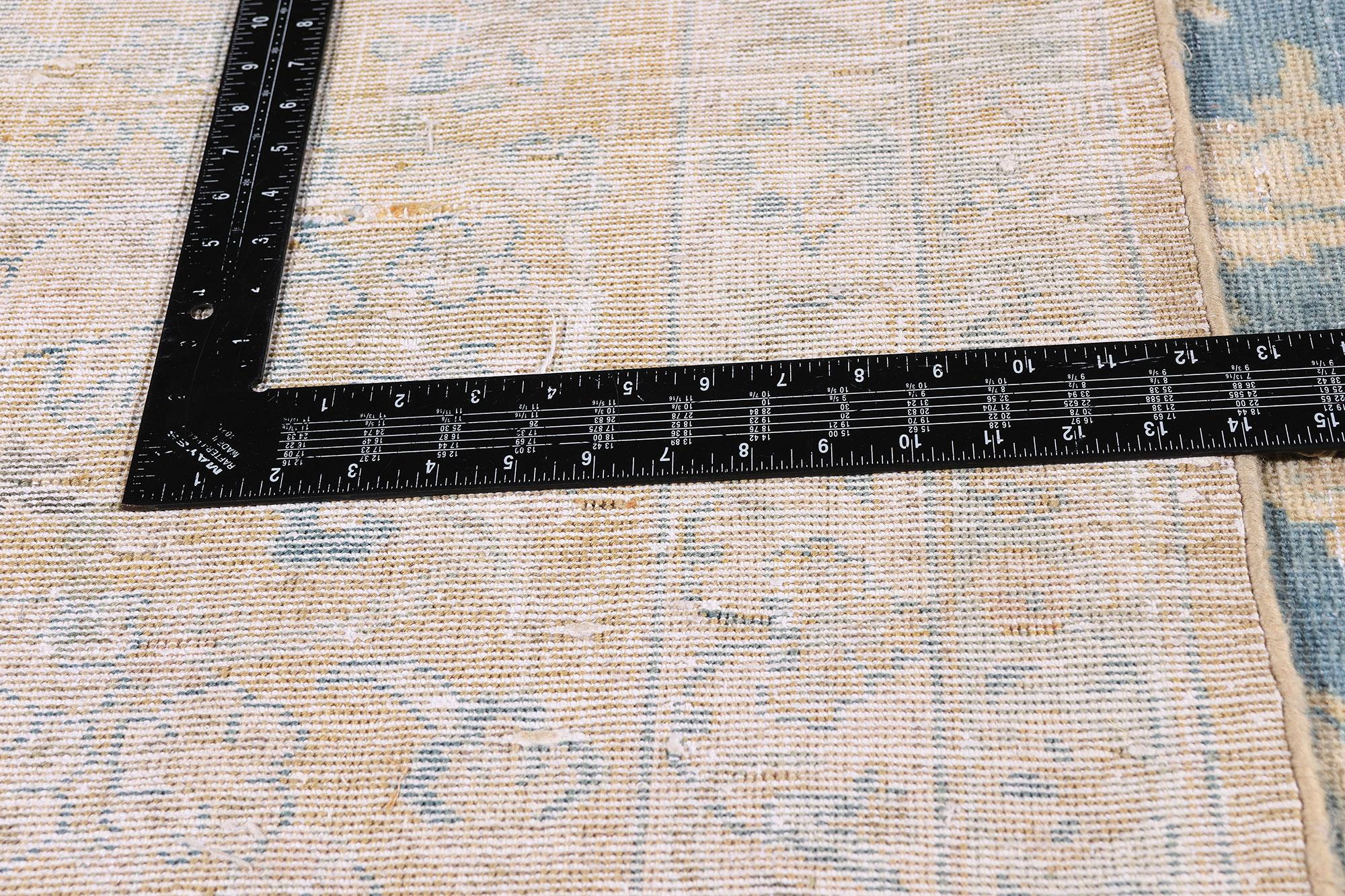 Wool The Celestial Azure Bloom: A Persian Najafabad Masterpiece of Timeless Elegance For Sale