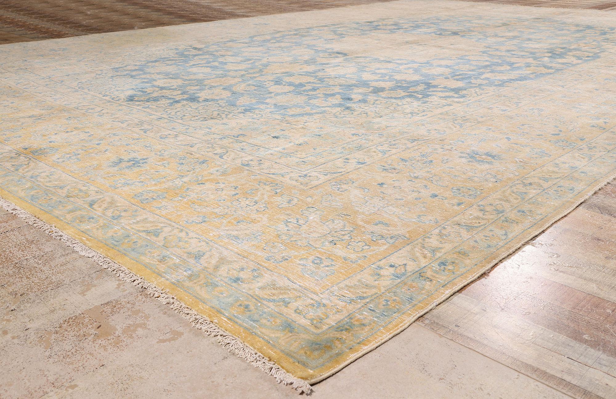 The Celestial Azure Bloom: A Persian Najafabad Masterpiece of Timeless Elegance For Sale 1