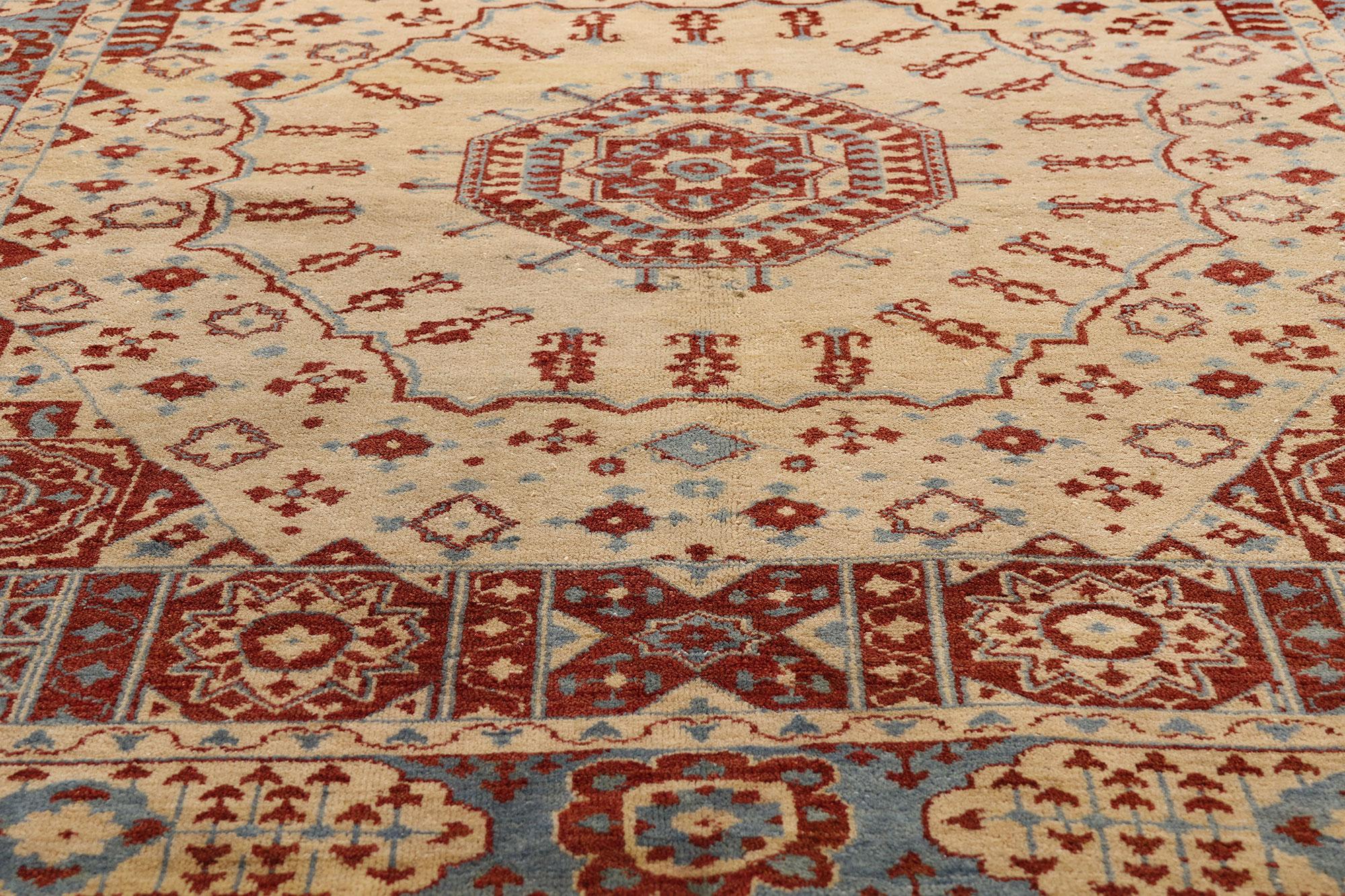 XX secolo La Geometria Celeste: Un tappeto Oushak turco d'epoca di sacra armonia in vendita