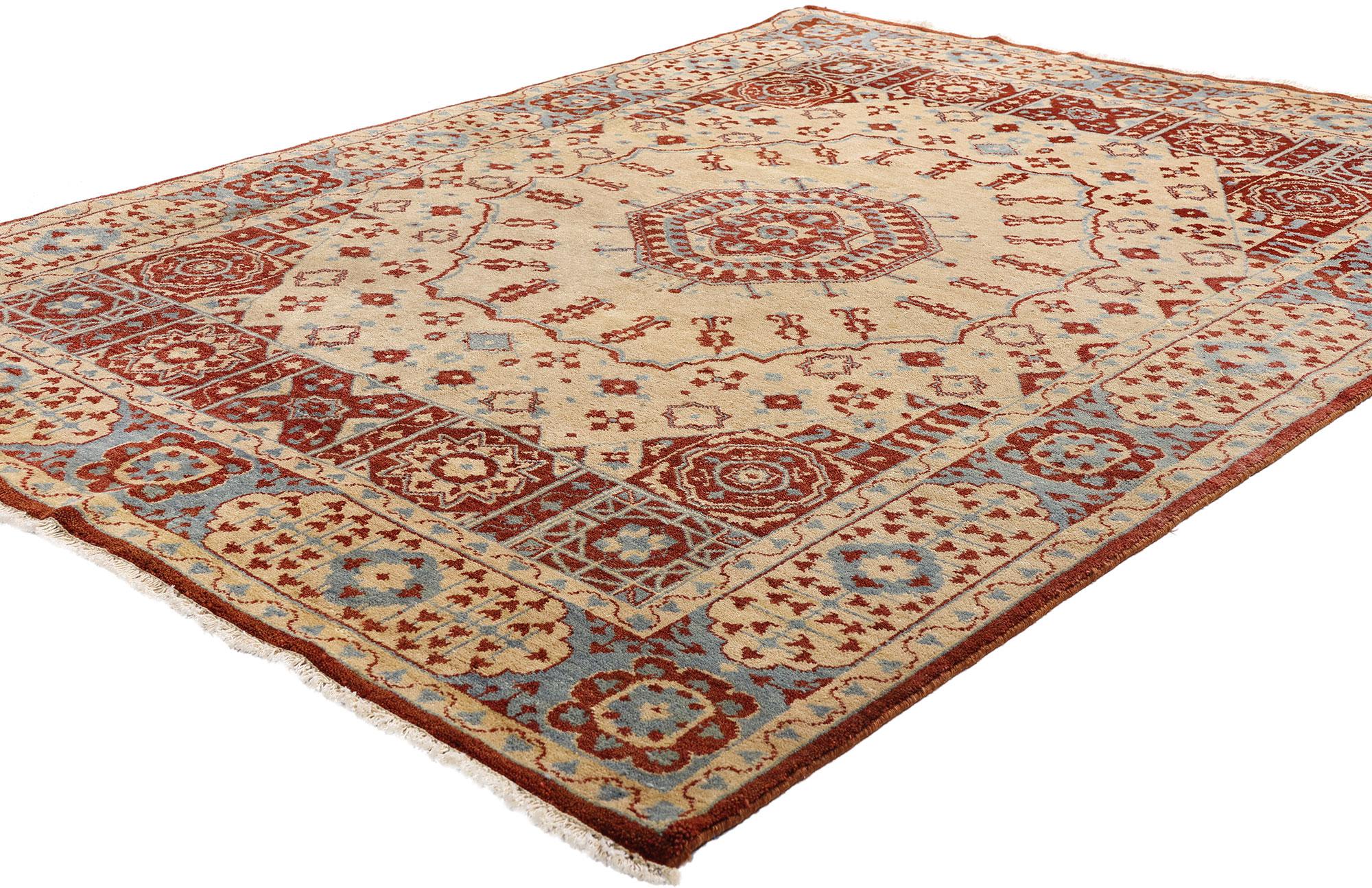 La Geometria Celeste: Un tappeto Oushak turco d'epoca di sacra armonia in vendita 1