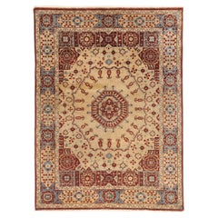 La géométrie céleste : Un tapis Oushak turc d'époque à l'harmonie sacrée