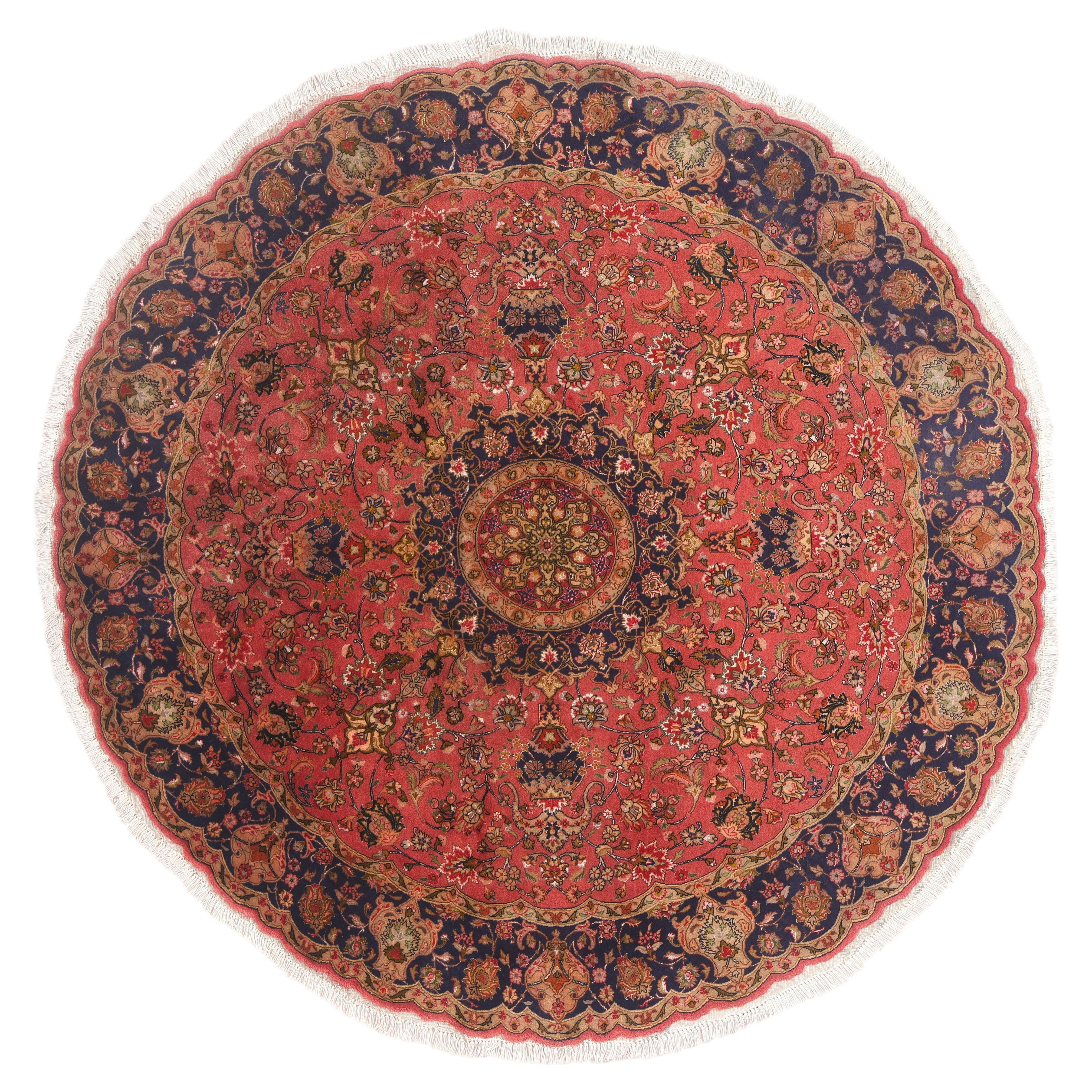 The Celestial Rosette: A Vintage Persian Tabriz Masterpiece of Timeless Elegance For Sale