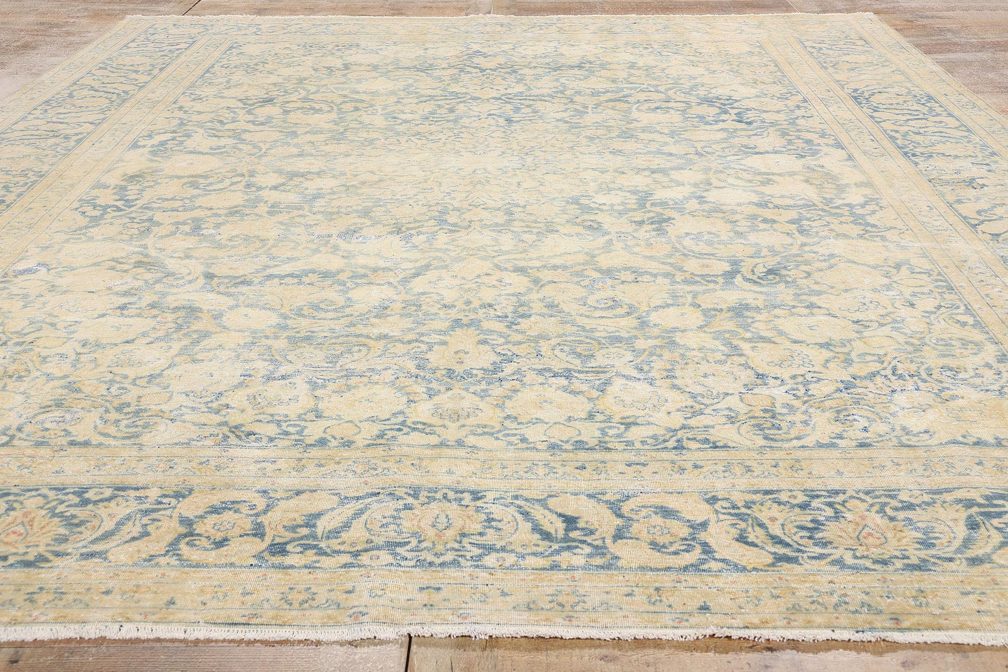 El Susurro Celestial: Una antigua obra maestra persa kashan de gracia etérea siglo XX en venta