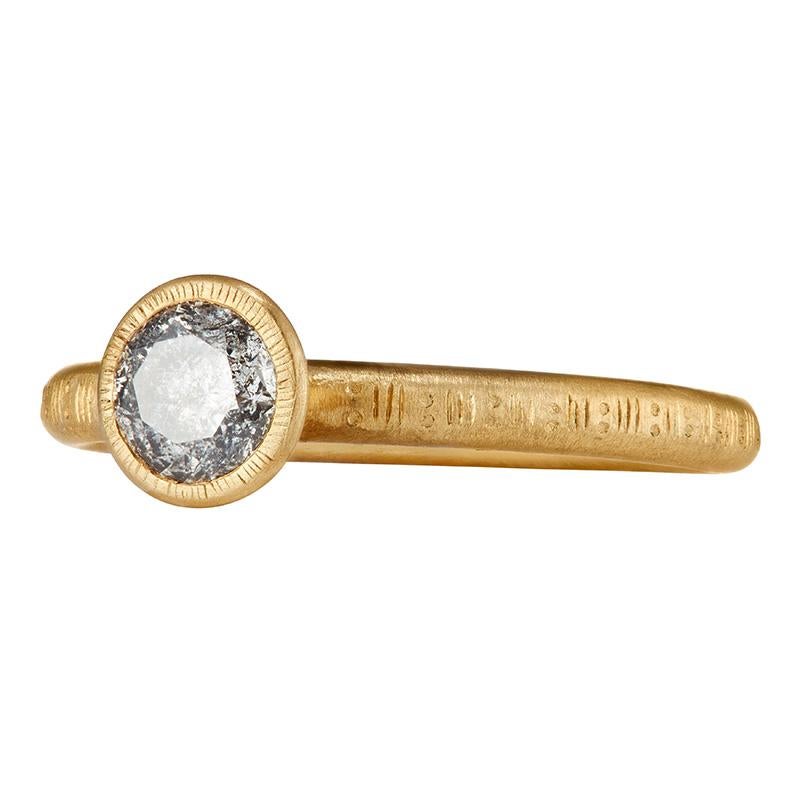 The Celestine ethical engagement ring has a 0.6 salt and pepper diamond set into 18ct Fairmined gold.

With a charming artisanal quality that you won’t find on the high street, she is the perfect anti-dote to a typical store bought ring.

The galaxy