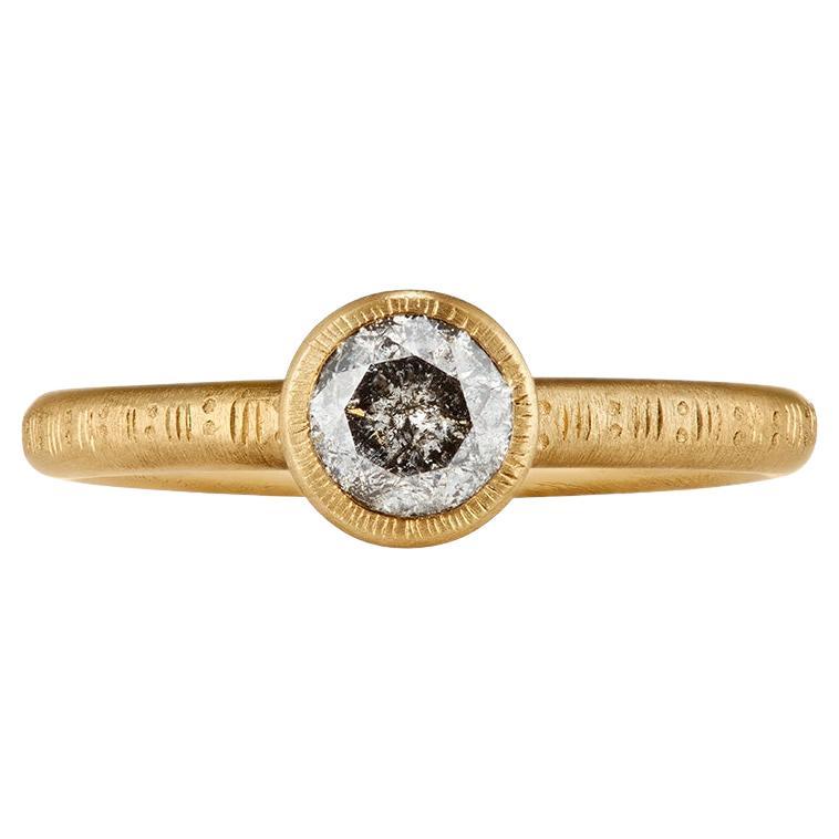 The Celestine Ethical Engagement Ring 0.6 ct Grey Diamond 18ct Fairmined Gold For Sale