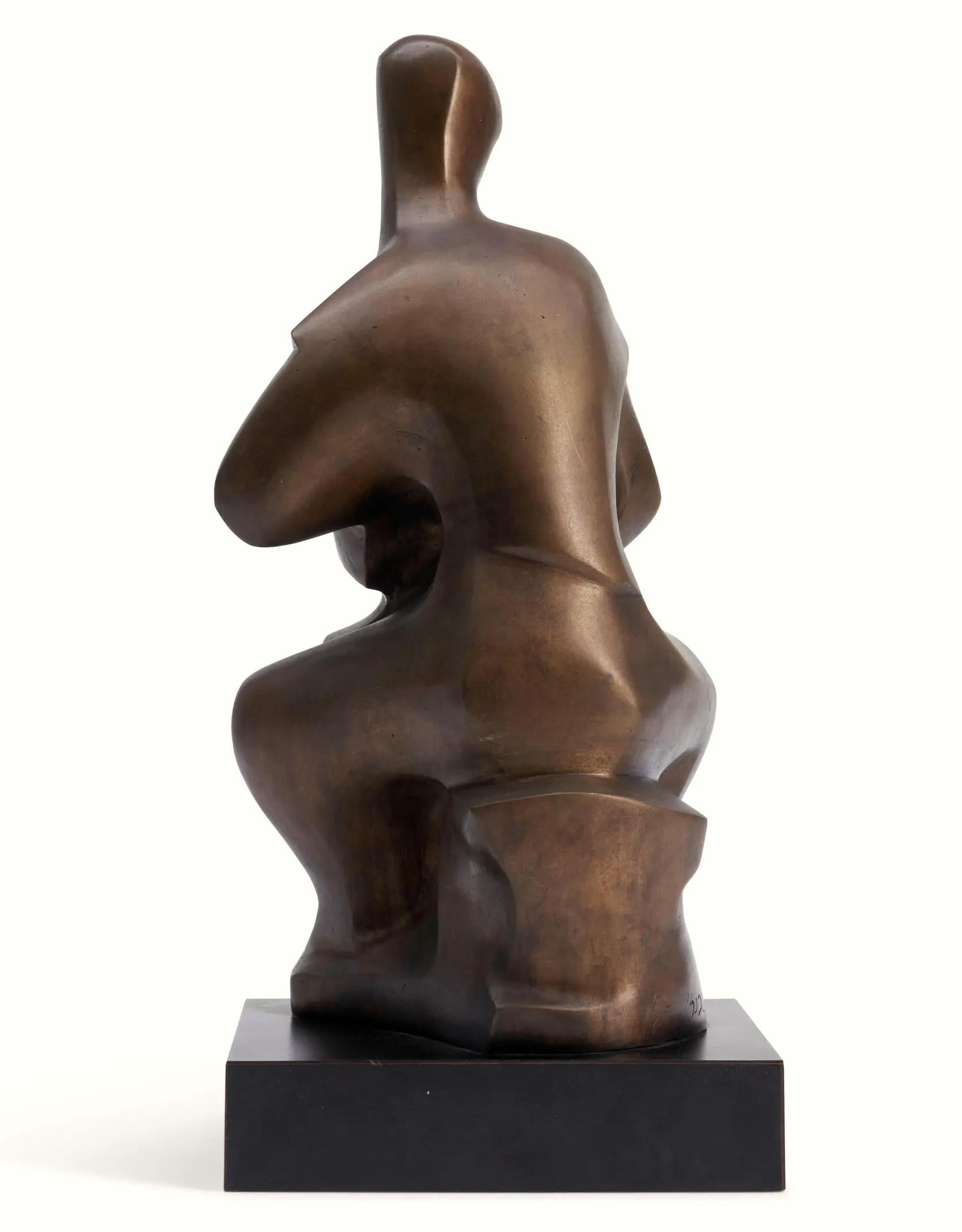 Bronze sculpture of a cellist on base by Aaron Ashkenazi.  Signed with edition number 4 of 5.  Measuring 20