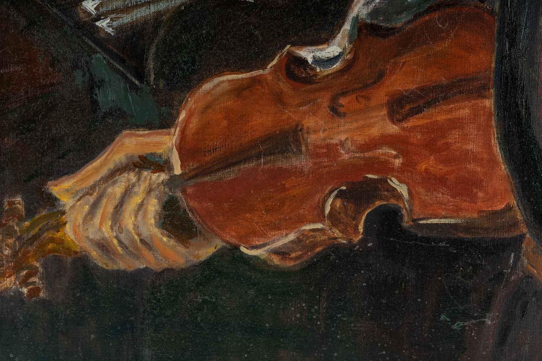 French The Cellist in Concert, 20th Century For Sale