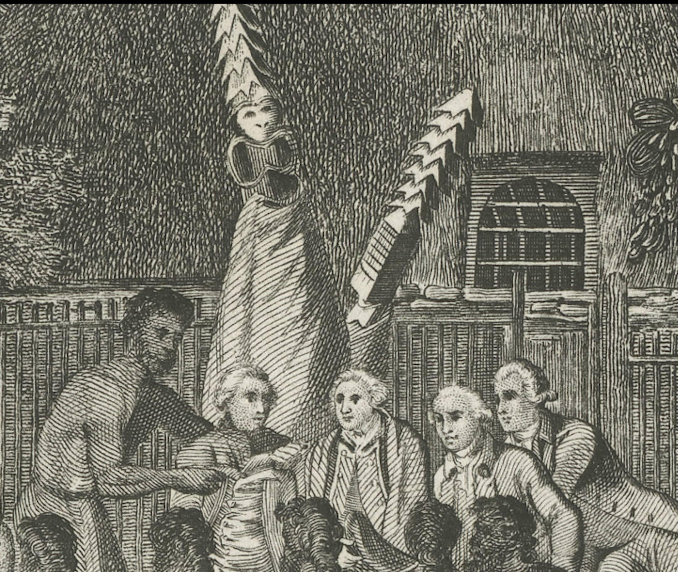 The Ceremonial Offering to Captain Cook in Hawaii, gestochen im Jahr 1778 im Zustand „Gut“ im Angebot in Langweer, NL