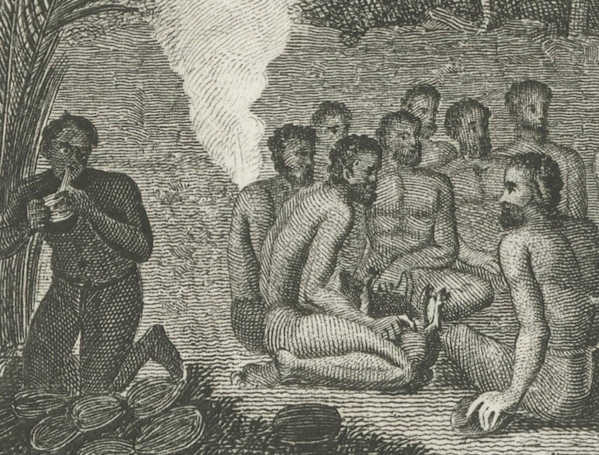 The Ceremonial Offering to Captain Cook in Hawaii, Engraved in 1778