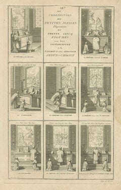 Antique The Ceremonies of the Low Mass – 1734 Engraving Reflecting the Passion of Christ