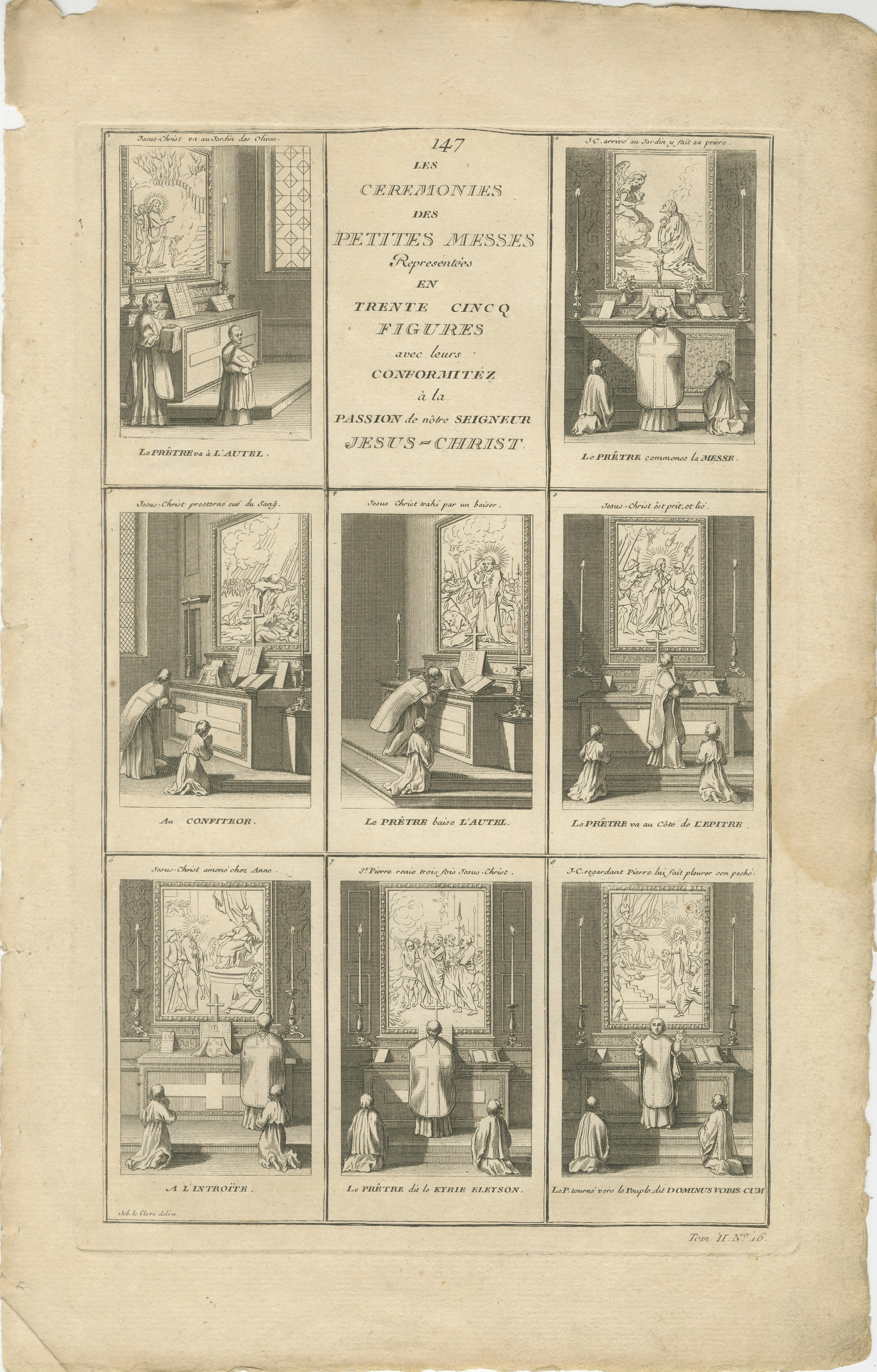 The Ceremonies of the Low Mass – Complete 18th-Century Engraved Cycle in Three Plates

This rare and beautifully preserved set of three 18th-century copperplate engravings forms a complete visual cycle titled Les Cérémonies des Petites Messes (“The