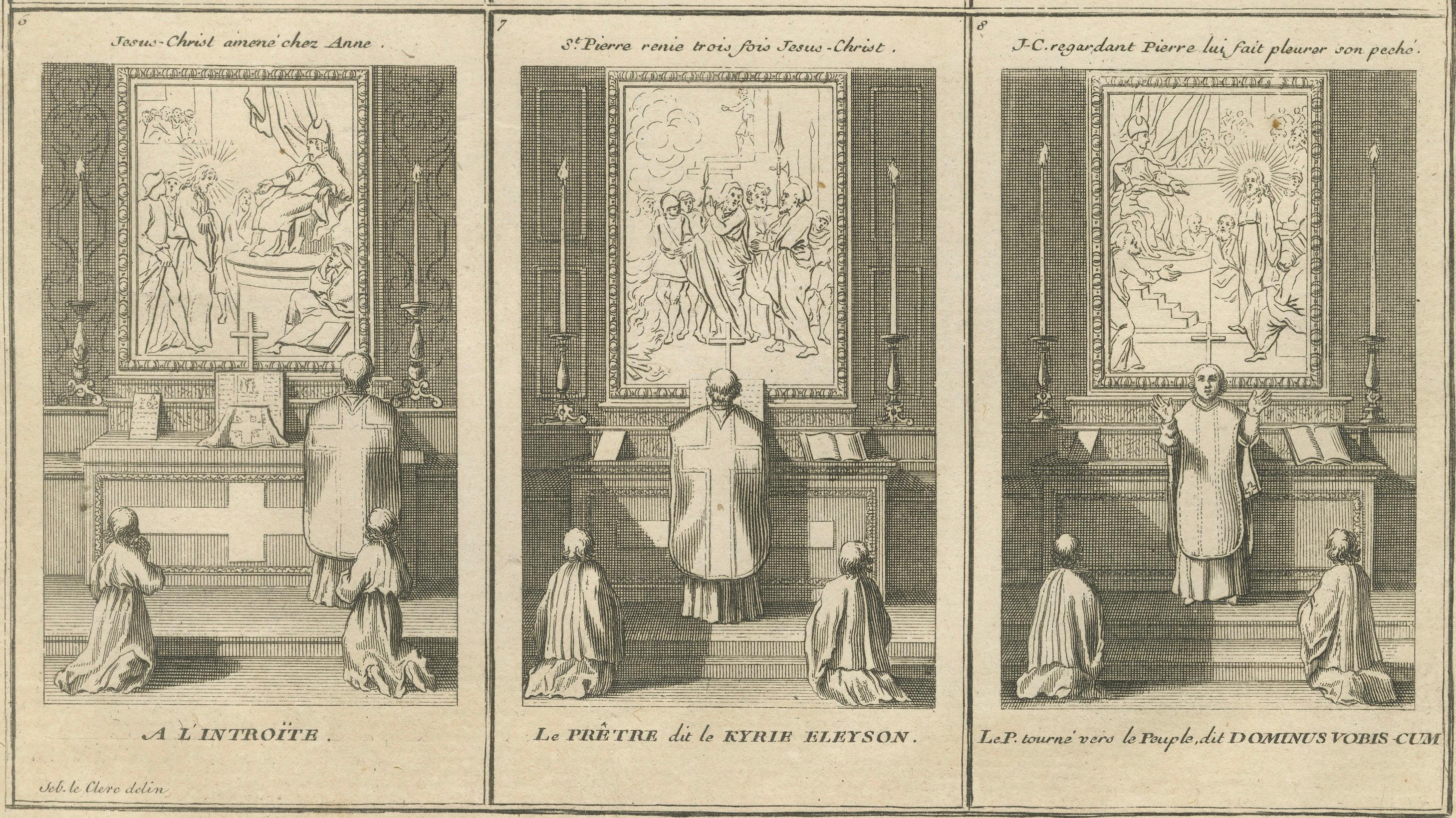 The Ceremonies of the Low Mass – Complete Engraved Cycle in Three Plates, 1734 For Sale 3