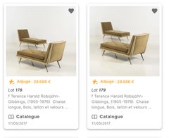 The chaise longue by Robsjohn-Gibbings crafted by the renowned Widdicomb Edition