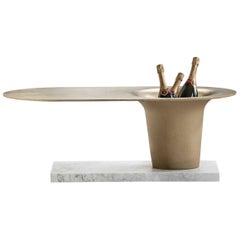 'The Champagne Table' Marble Stone Cast Brass by Master Swedish Bell Maker