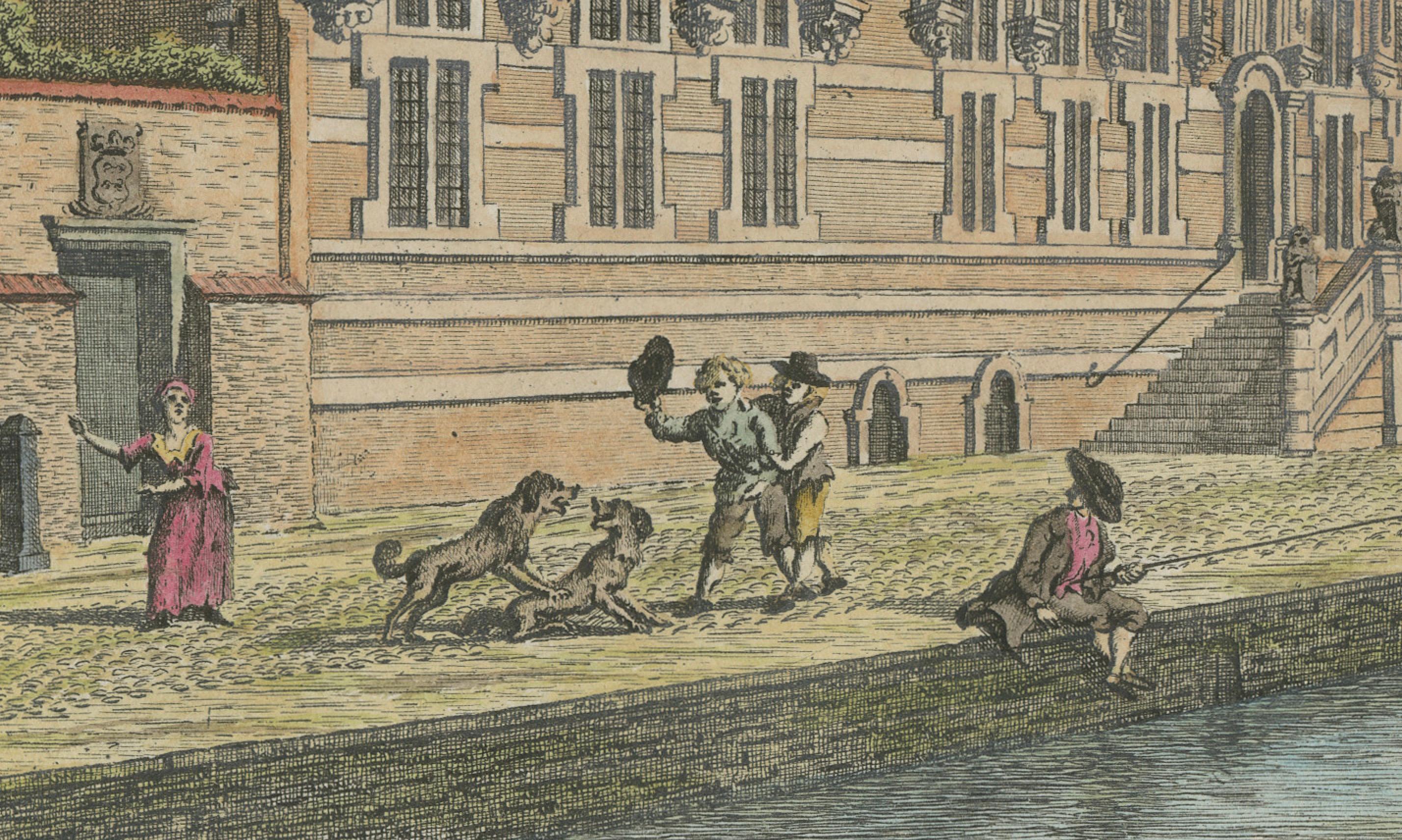 Engraved The Chancellery in Leeuwarden, Holland – Original 1793 Hand-Coloured Engraving For Sale