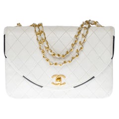 The Chanel Classic Shoulder bag in white & black quilted leather with GHW