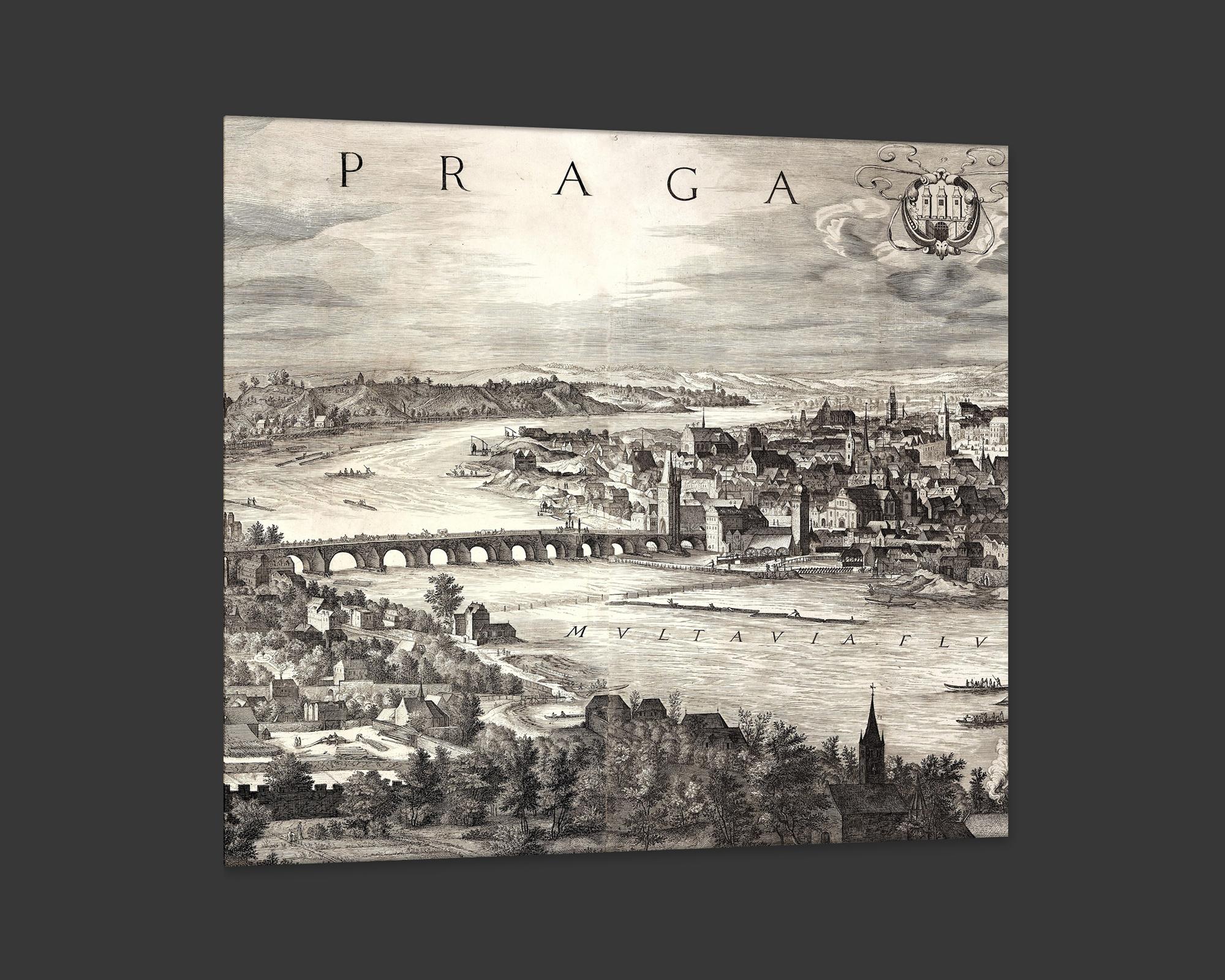 The Charles Bridge, after Engraving by Baroque Czech artist In New Condition For Sale In Fairhope, AL