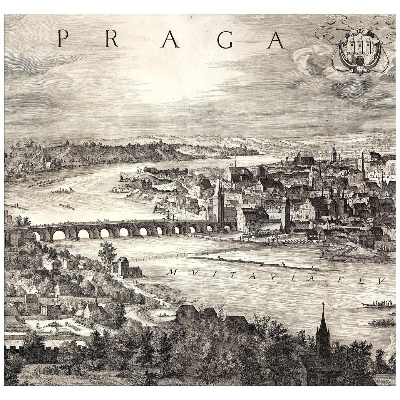 The Charles Bridge, after Engraving by Baroque Czech artist For Sale