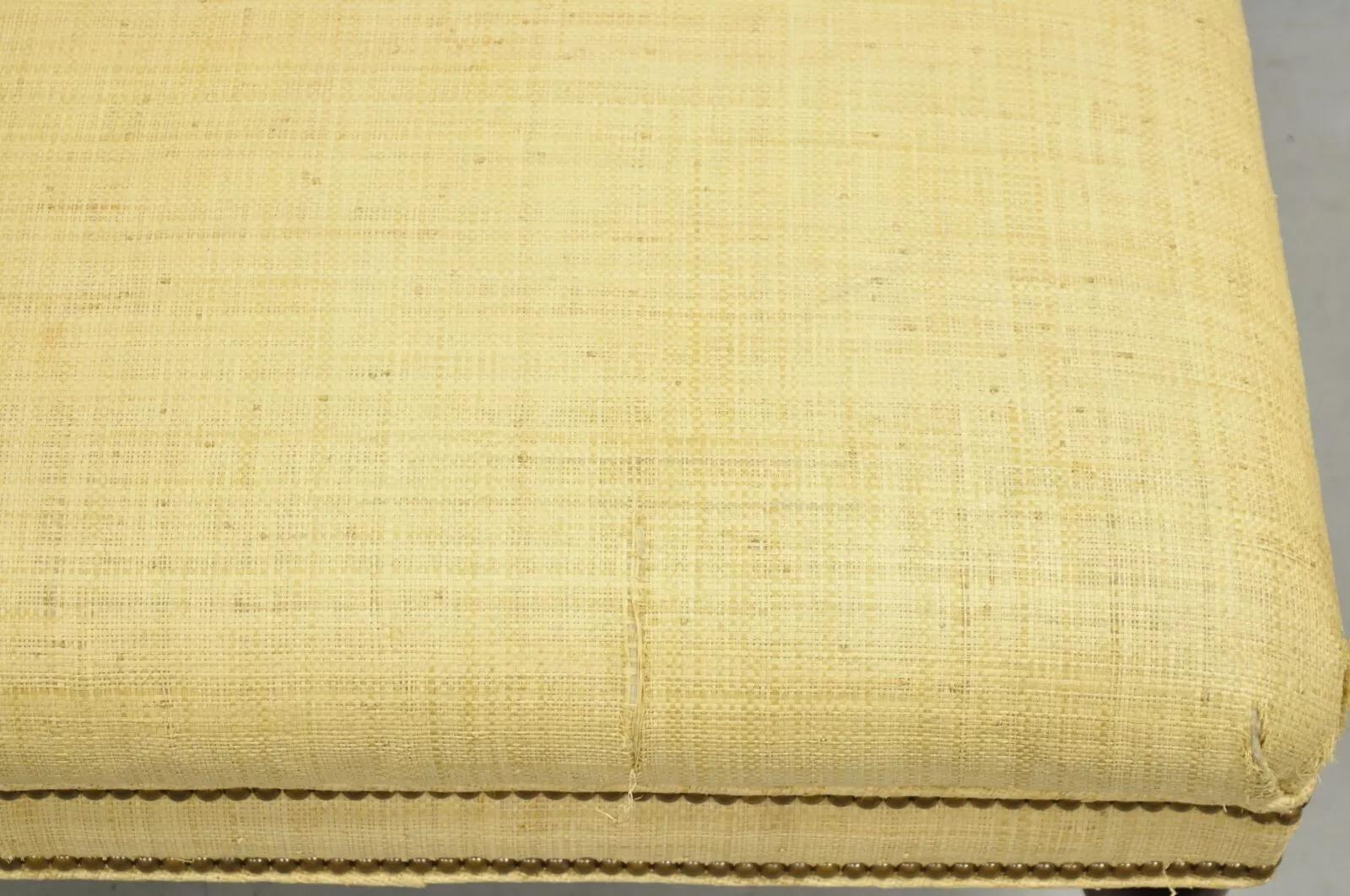 The Charles Stewart Co. Edwardian Style Mahogany Square Ottoman on Brass Castors 2