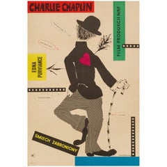 'The Charlie Chaplin Festival' Original Vintage Movie Poster, Polish, 1957