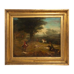 The Chase Concludes: Painting of Fox Hunting in the English Countryside