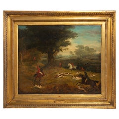 The Chase Concludes: Painting of Fox Hunting in the English Countryside