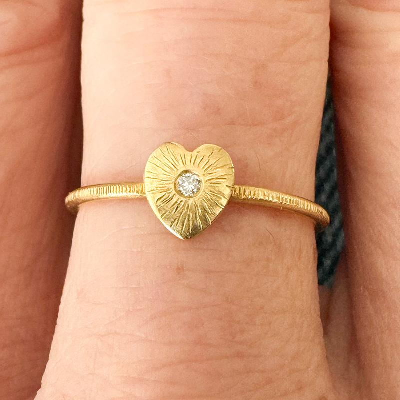 Brilliant Cut The Cherish Heart Diamond Ethical Ring For Sale