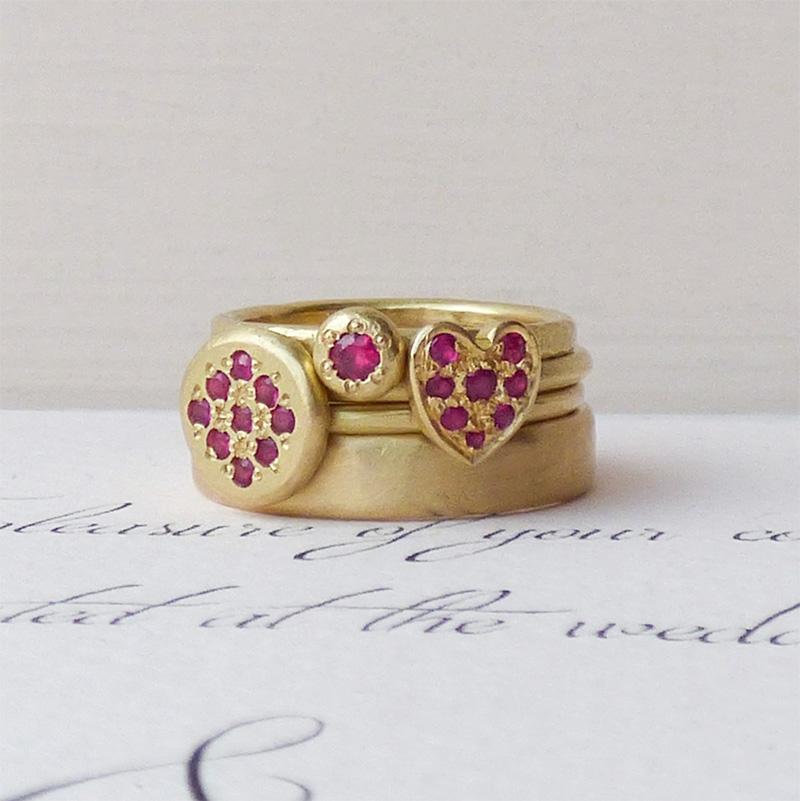 For Sale:  The Cherish-Ruby Ethical Gold Heart Ring 18ct Fairmined Gold 3